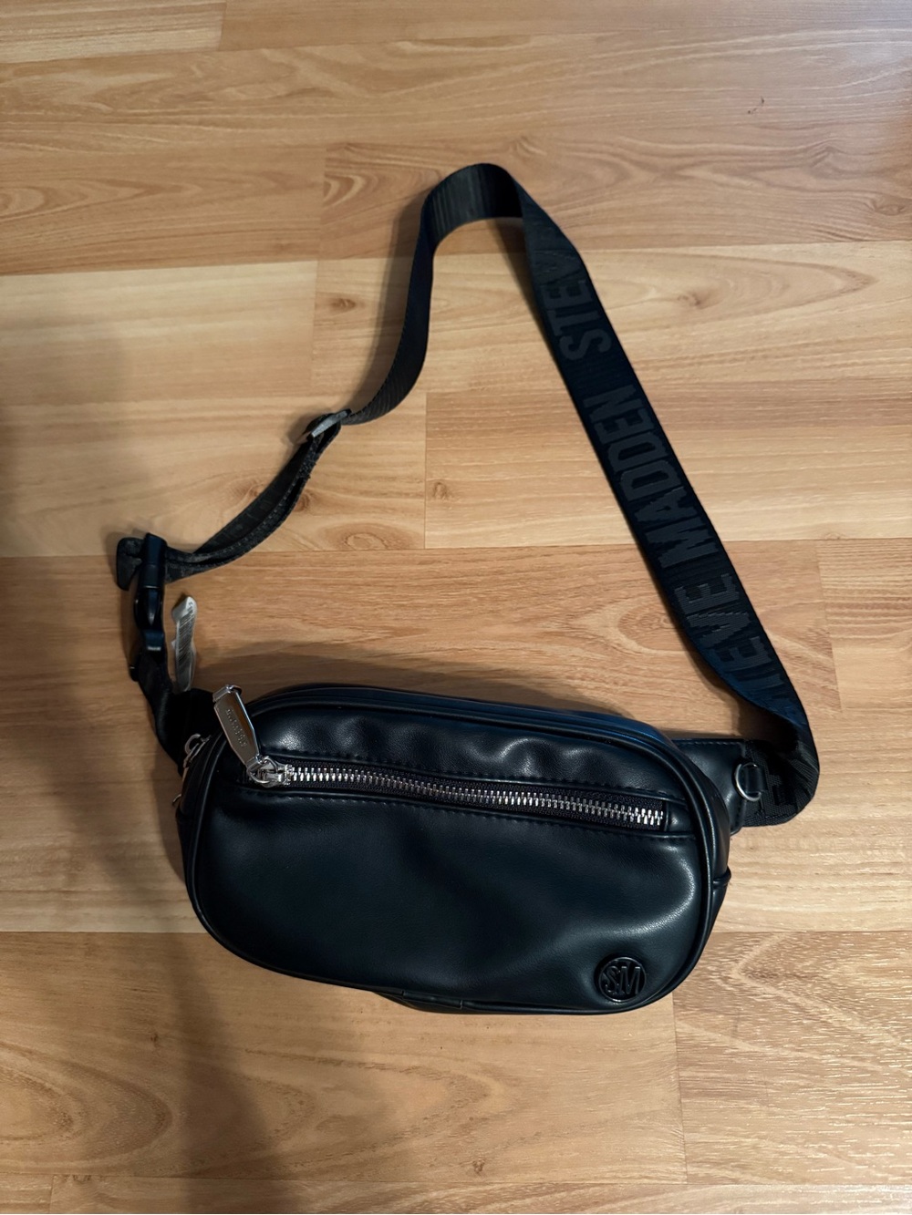 Black Crossbody Sling Bag - Steve Madden Strap